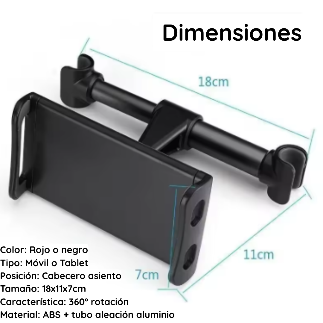 Soporte Ajustable para Tablet y Móvil - Especial para el Coche